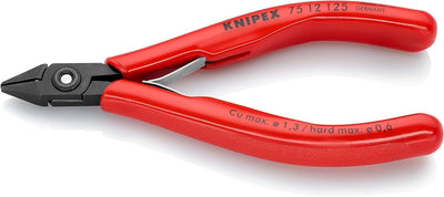 Knipex Elektronik-Seitenschneider brüniert, mit Kunststoff-Hüllen 125 mm 75 12 125