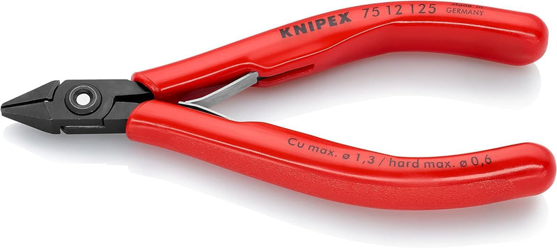 Knipex Elektronik-Seitenschneider brüniert, mit Kunststoff-Hüllen 125 mm 75 12 125