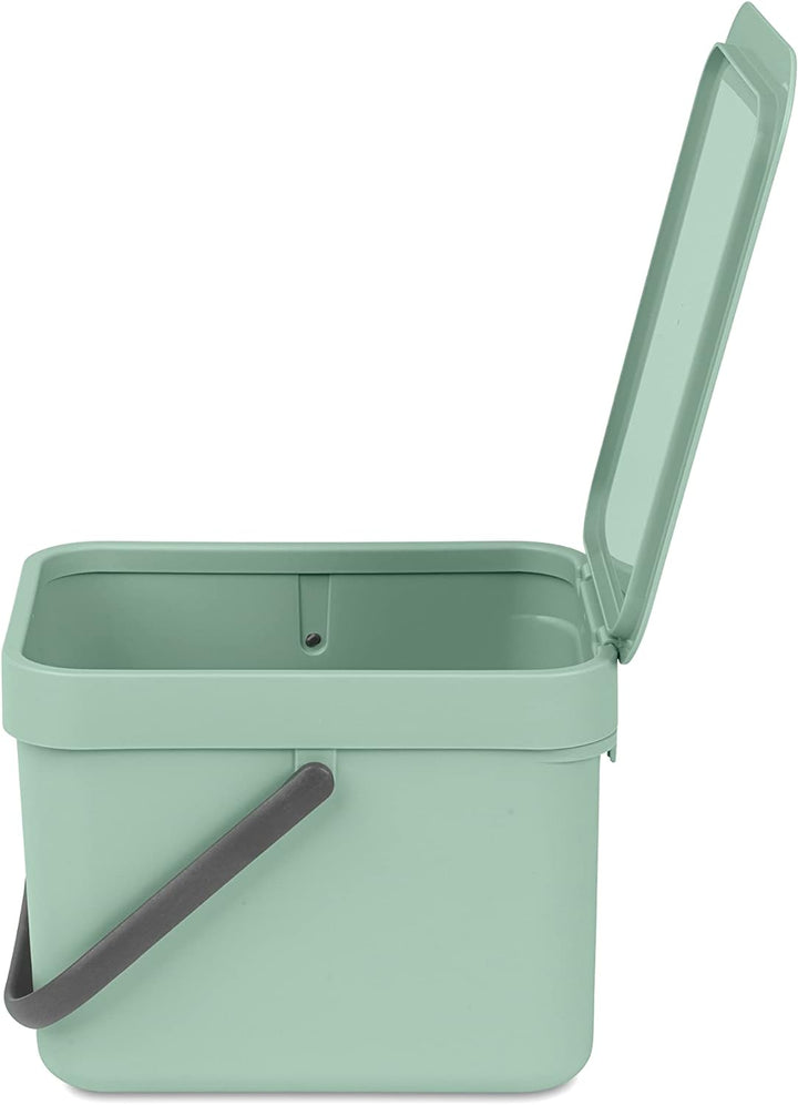 Brabantia - Sort & Go Abfallbehälter 6L - Kleiner Recyclingbehälter - Tragegriff - Pflegeleicht - Fü