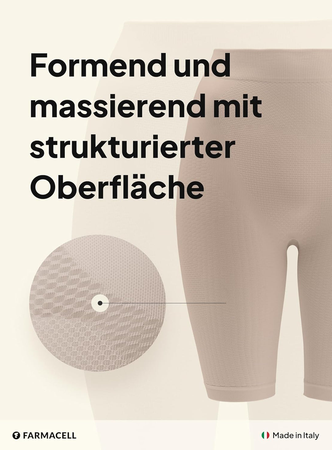 FarmaCell 312 Figurformende massierende Miederhose Anti Cellulite 3XL-4XL Beige, 3XL-4XL Beige