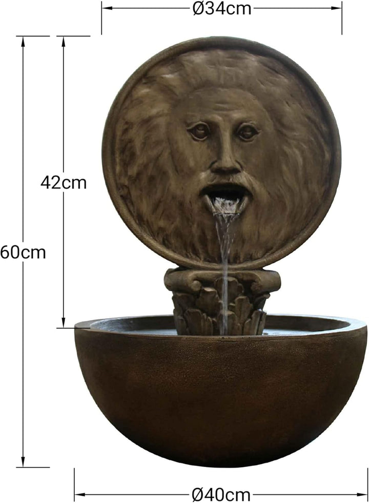 Köhko Wasserspeiele Bocca Della Verità-Wahrheit springbrunnen für Zimmen Terrase Indoor Outdoor Mund