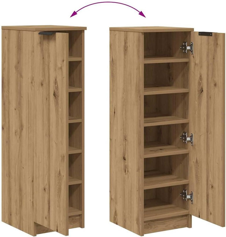 Refined Schuhschrank Artisan-Eiche 29,5x35x100,5 cm Holzwerkstoff Eiche Handwerklich, Eiche Handwerk