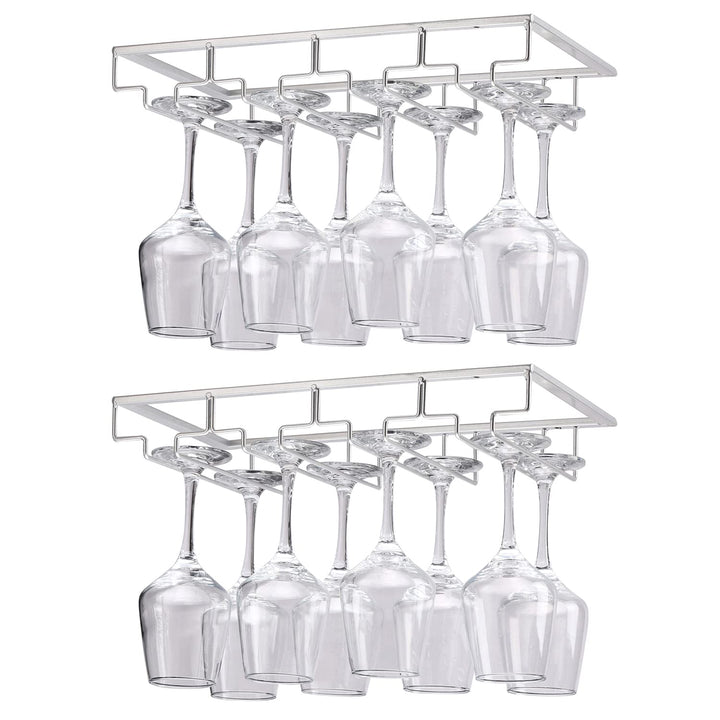 YunNasi 2 Stück 4 Reihige Weinglashalter Gläserhalter aus Metall Gläserschiene Halter Unter Schrank