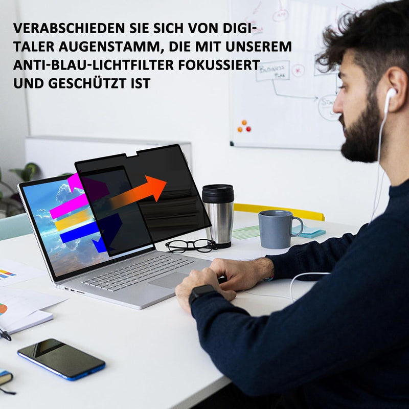 Upgrade Laptop Sichtschutz 13.3 Zoll,Vakuum-Adsorptions-Sichtschutzfilter Kompatibel mit Lenovo/HP/D