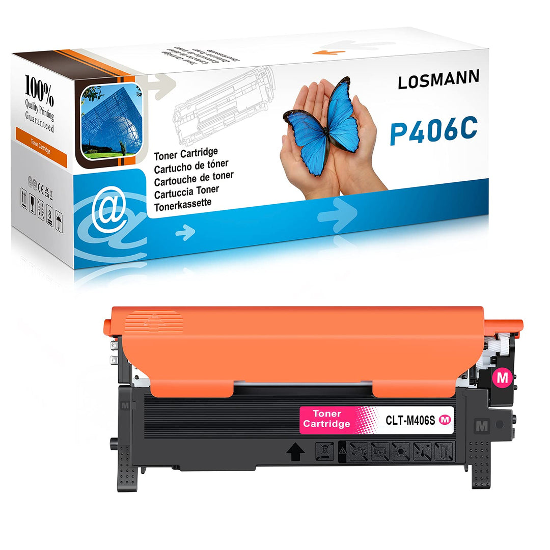 LOSMANN 1x Magenta Toner Kompatibel für Samsung CLT-406S CLP-360 CLT-M406S für Samsung CLX-3300 CLX-