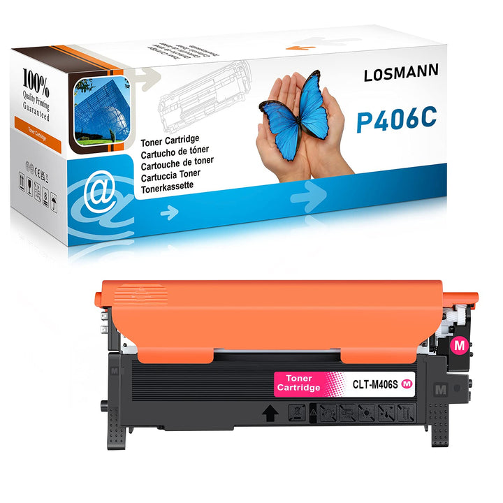 LOSMANN 1x Magenta Toner Kompatibel für Samsung CLT-406S CLP-360 CLT-M406S für Samsung CLX-3300 CLX-