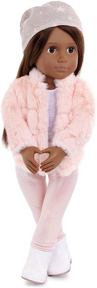 Our Generation - Ausgefallen und pelzig - Rosa Kunstpelz-Mantel-Outfit - Mode-Accessoires - 46 cm Pu