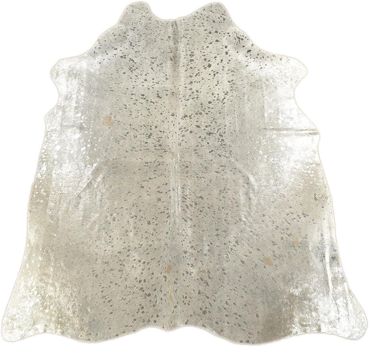 Generisch Kuhfell Stierfell Kalbfell Teppich Silber Devore grau ca. 220 x 200 cm Metallic Effekt von