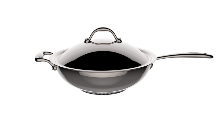 Lagostina Accademia Lagofusion Wok + Deckel aus Edelstahl 18/10, Ø 30 cm, 5 L, Topf für Induktion, G