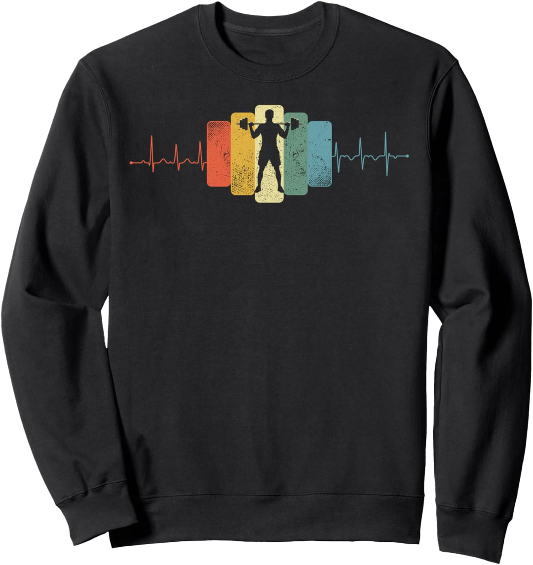 Powerlifting Fitnessstudio Gewichtheben Herzschlag Vintage Sweatshirt