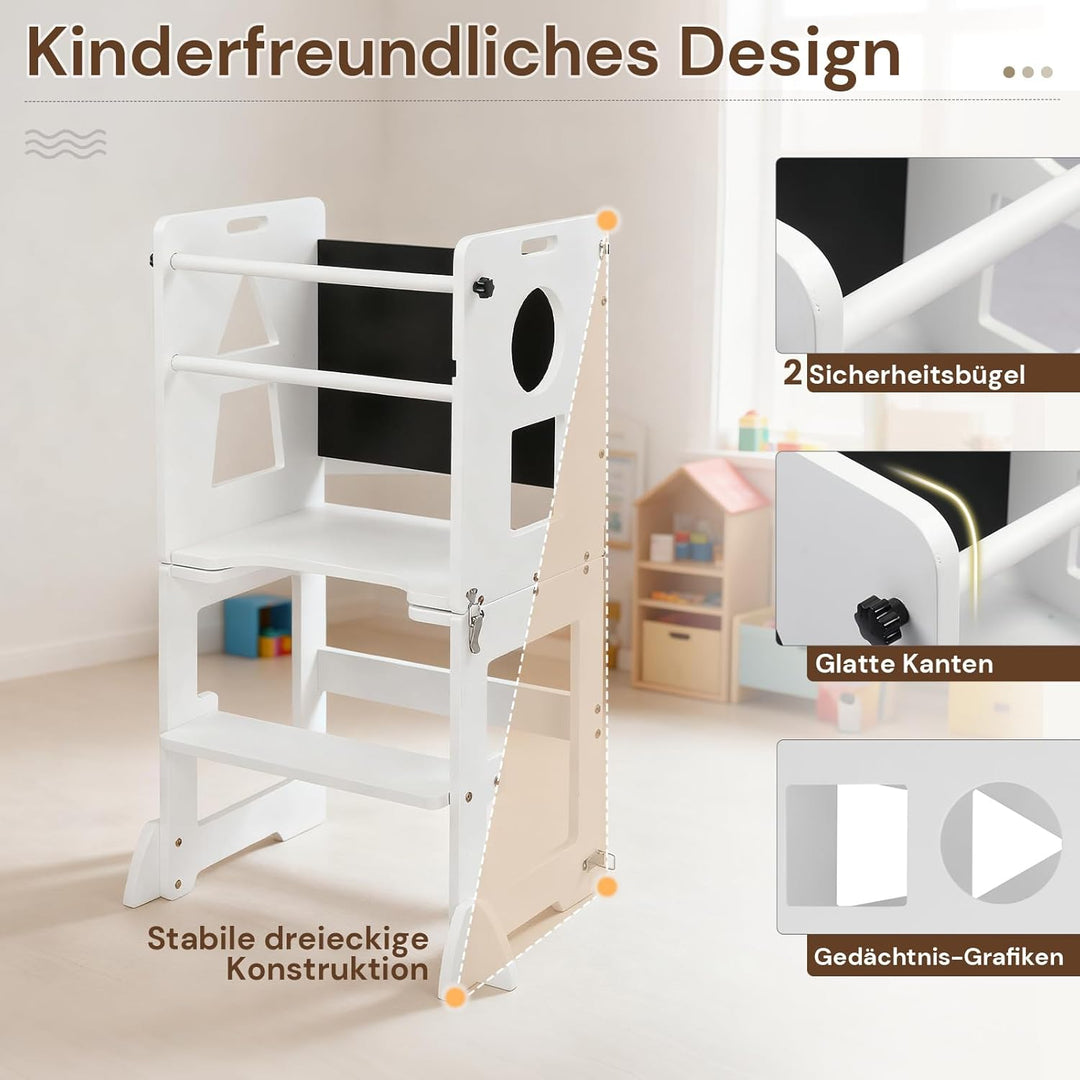 LEADZM Lernturm ab 1 Jahr，Lernturm Klappbar，Montessori Spielzeug ab 1 Jahr，Learning Tower，für Küche