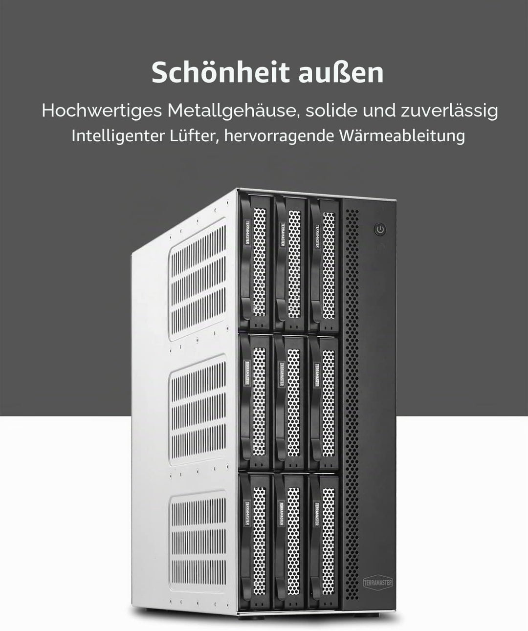 TERRAMASTER T9-450 9Bay NAS Storage - Hochgeschwindigkeits-Network Attached Storage mit Quad-Core CP