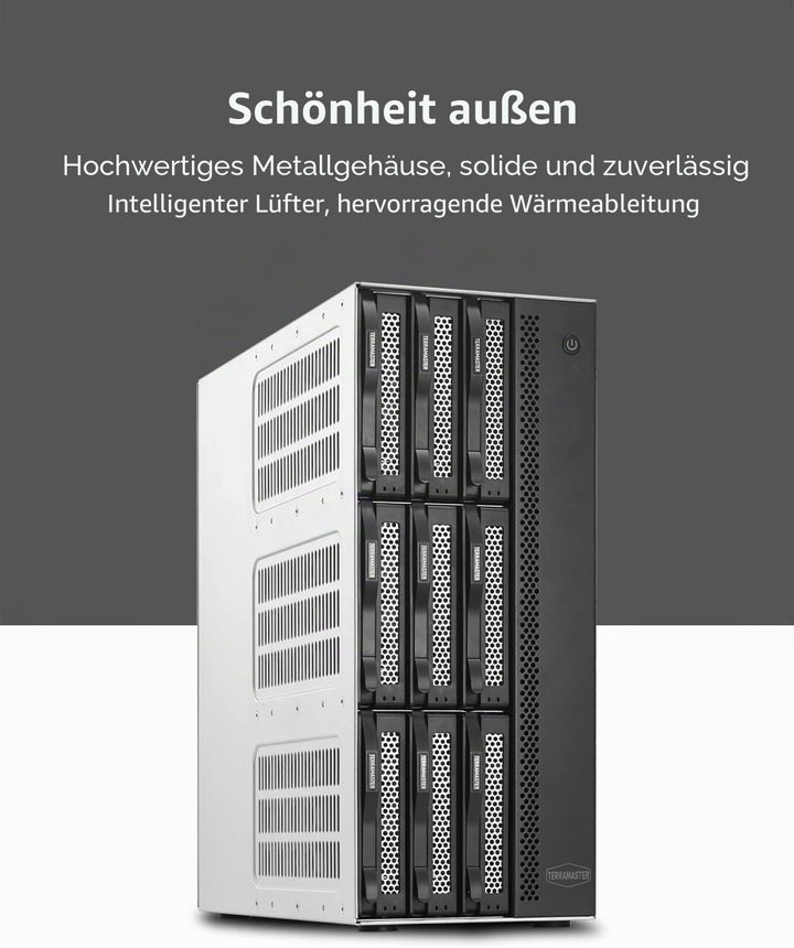 TERRAMASTER T9-450 9Bay NAS Storage - Hochgeschwindigkeits-Network Attached Storage mit Quad-Core CP