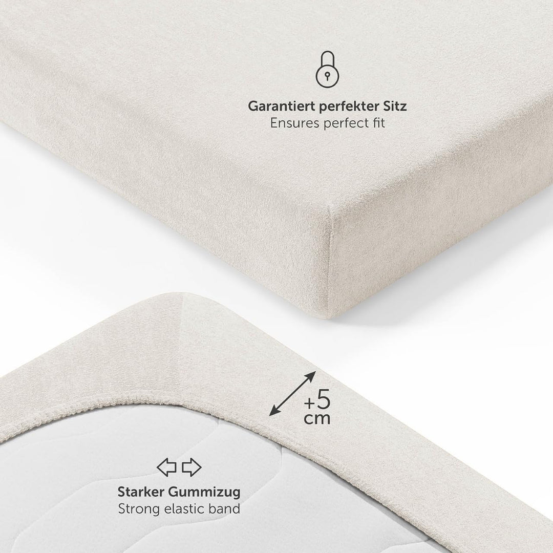 Blumtal® Frottee Spannbettlaken 160 x 200 cm - OEKO-TEX zertifiziertes Spannbetttuch 160x200cm - Fro