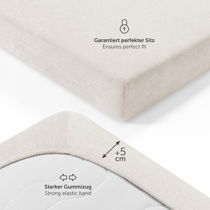 Blumtal® Frottee Spannbettlaken 160 x 200 cm - OEKO-TEX zertifiziertes Spannbetttuch 160x200cm - Fro