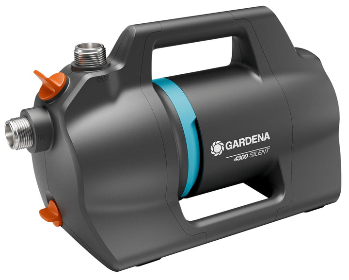 Gardena Gartenpumpe 4300 Silent: Sehr leise Bewässerungspumpe mit innovativem Gehäuse, Fördermenge 4