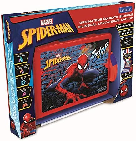 Lexibook JC598SPi3 Spider-Man-Zweisprachiger Laptop für Bildungszwecke Englisch und Deutsch, 124 Akt