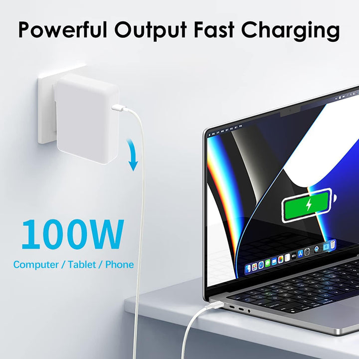 Mac Book Pro Ladegerät 100W, USB C Ladekabel Schnell Netzteil für MacBook Pro 13/14/15/16 Zoll/MacBo