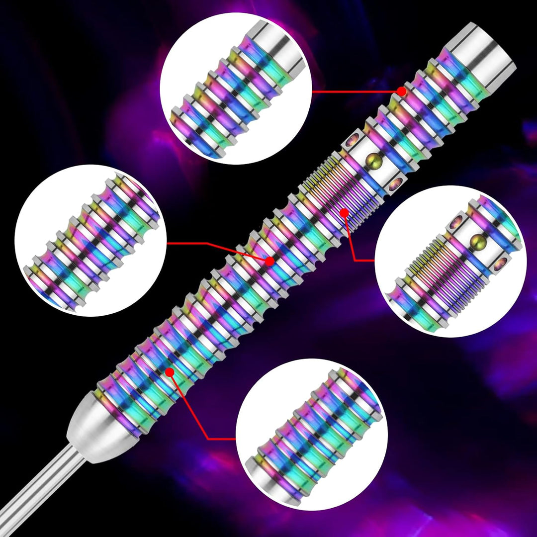 WIN.MAX Dartpfeile mit Metallspitze 90% Tungsten 3 Stück 90% Wolfram Stahl Darts 18-28 Gramm Dart pr