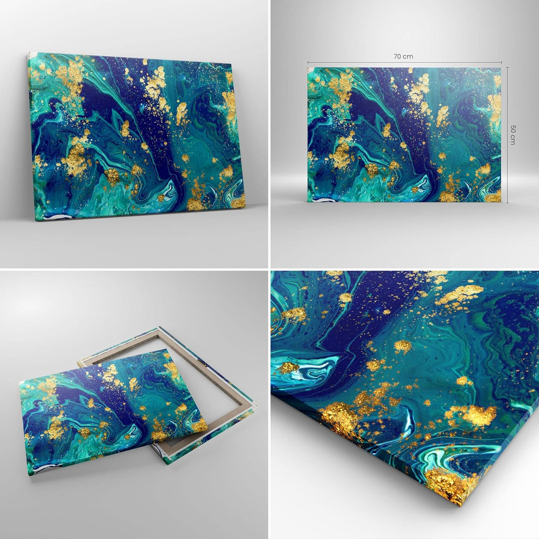 Bilder auf Leinwand Abstraktion modern Leinwandbild mit Rahmen 70x50cm Wandbilder Dekoration Wohnzim