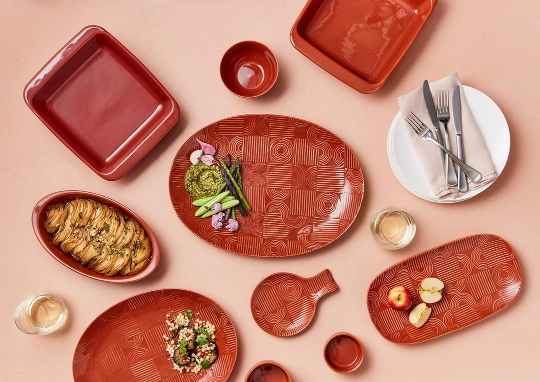 Maxwell & Williams DR0457 Platte rechteckig, 33 x 18 cm – Serie Arc – Terracotta Keramik glatt in Ge