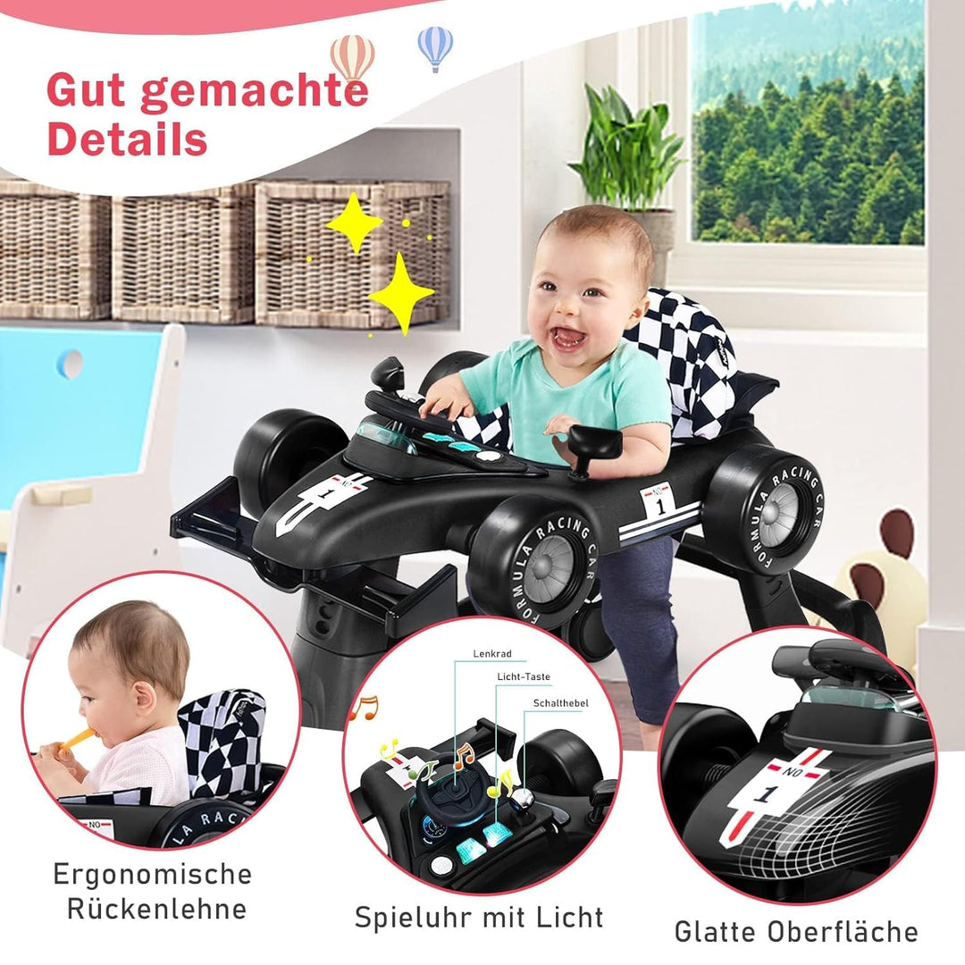 FANTASK 4 in 1 Lauflernhilfe, Lauflernwagen klappbar mit einstellbarer Höhe & Geschwindigkeit, Baby