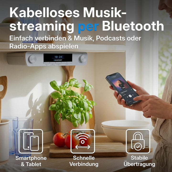 Blaupunkt KRD 30, Bluetooth Küchenradio mit DAB+, UKW PLL, Multidisplay, Senderspeicher, Unterbau Di