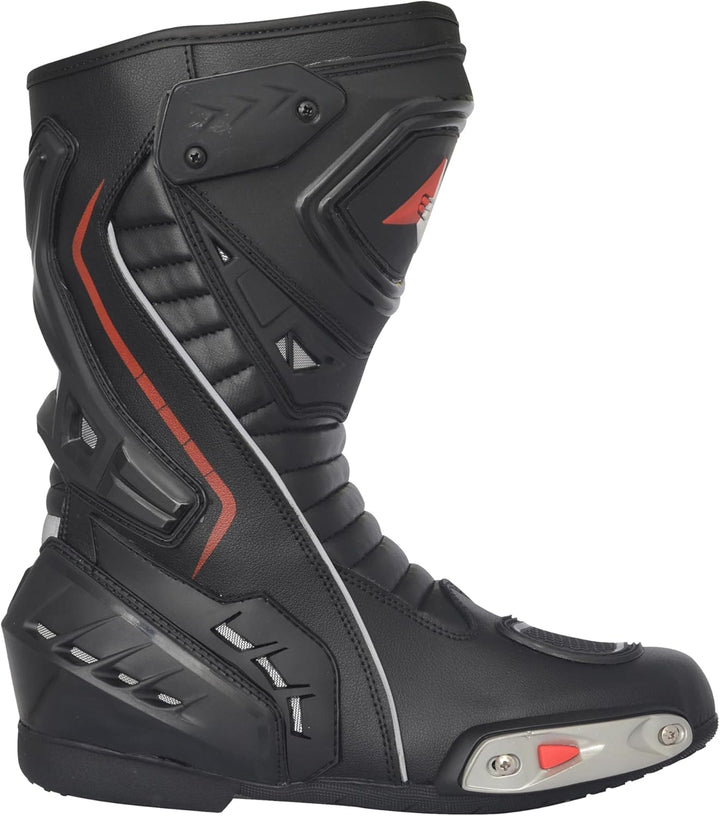 Bohmberg Pretorian Herren Motorradstiefel, ergonomisch, Motorradschuhe aus stabilem Leder mit aufges