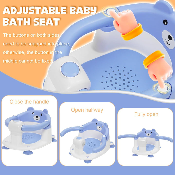 Badewannensitz Baby ab 6-24 monate Badesitz Baby mit 4 Starken Saugnäpfen Ergonomisch Rückenlehne un