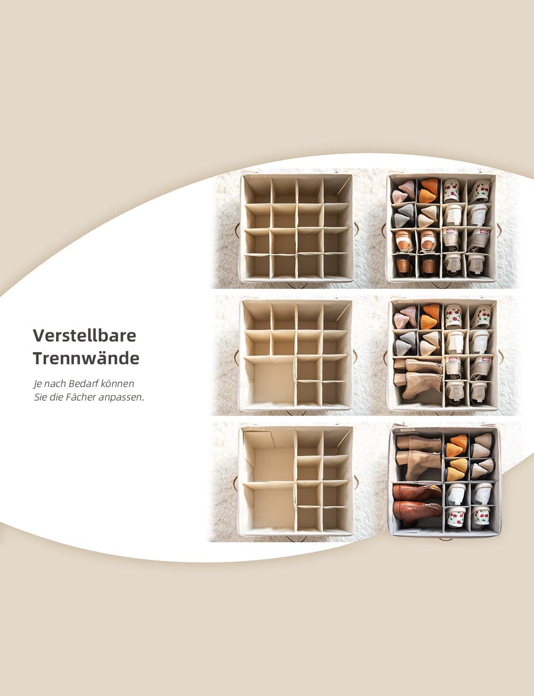 StorageWorks Schuhaufbewahrungsbox mit Deckel, Schuhaufbewahrung platzsparend für bis zu 16 Paar Sch