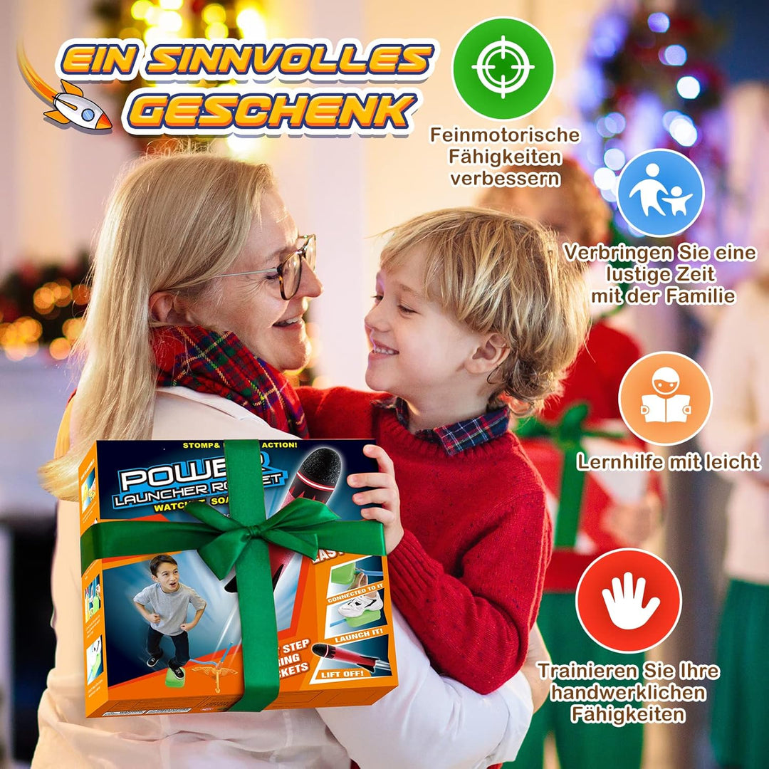 Rakete Luftdruck, Outdoor Spielzeug für Kinder - Geschenke für Jungen Mädchen Einzeln 6pcs, Einzeln