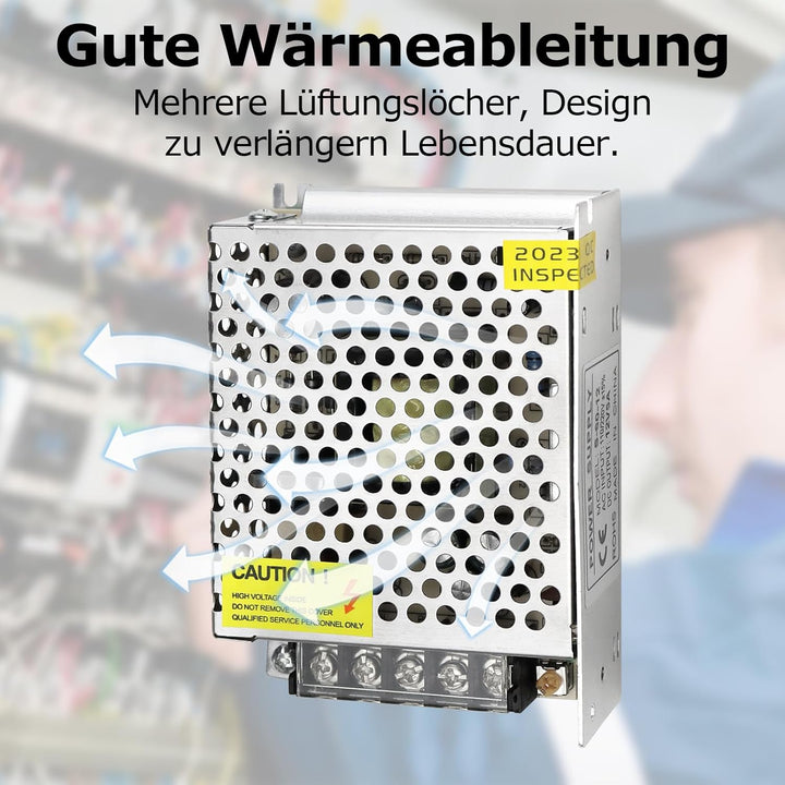 LightingWill Schaltnetzteil 12V 5A 60W Netzteil, LED Trafo Schaltwandler AC 230V auf DC 12 Volt, Ada