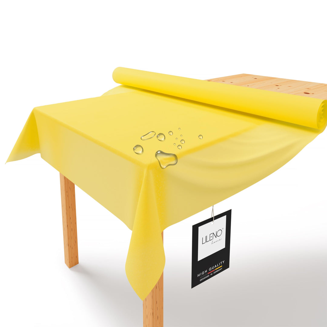 LILENO HOME Tischdeckenrolle 1,10 x 25 m - Tischdecke Gelb aus Vlies - Stoffähnlich, abwaschbare Tis