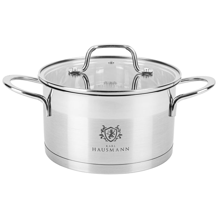 KARL HAUSMANN Edelstahl Kochtopf Induktion - 2.6L - Ø 18 cm - Topf für alle Herdarten Geeignet - 18/