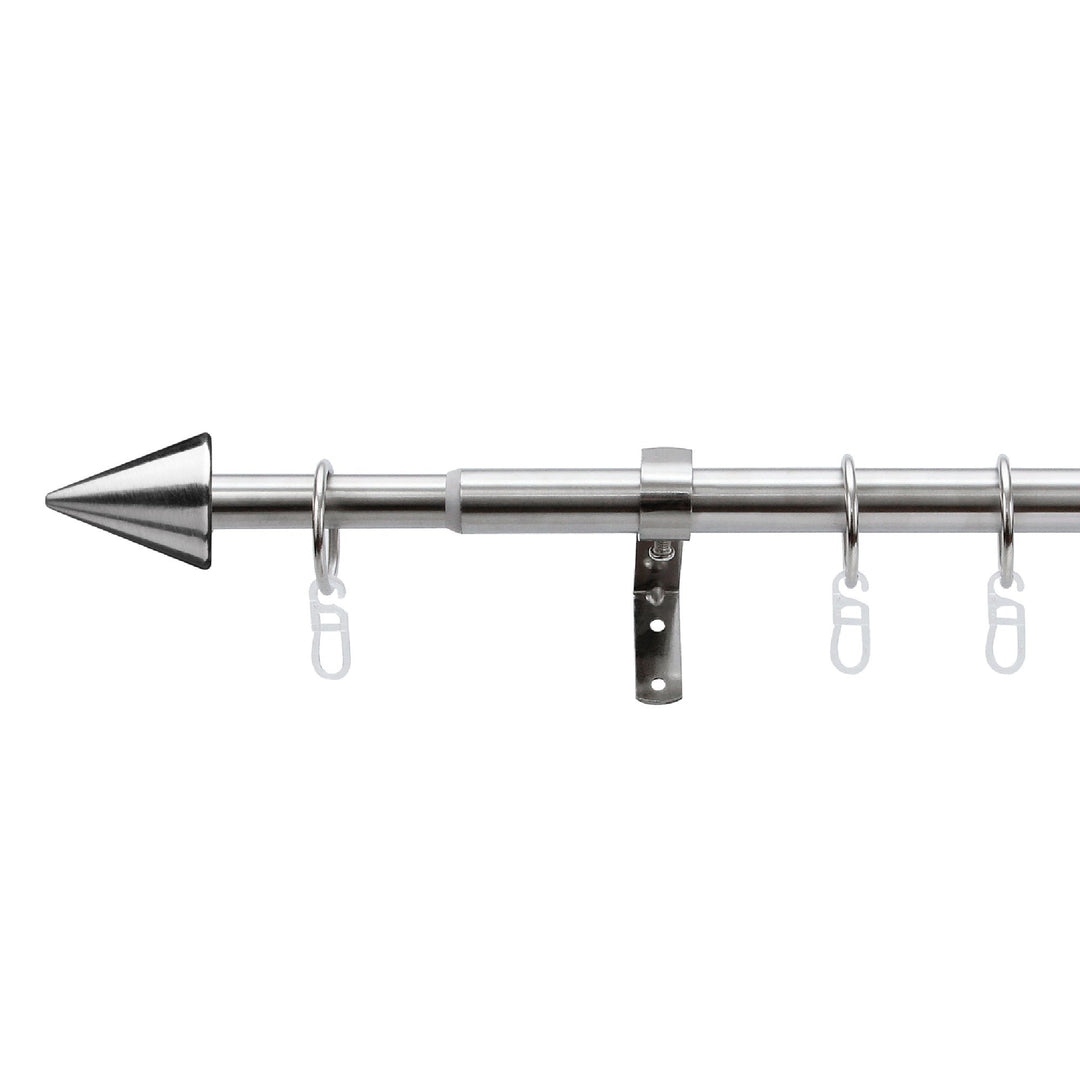 Bestlivings Stilgarnitur Set aus Edelstahl, ausziehbare Gardinenstange 120-230 cm, Palma 120 - 230 c