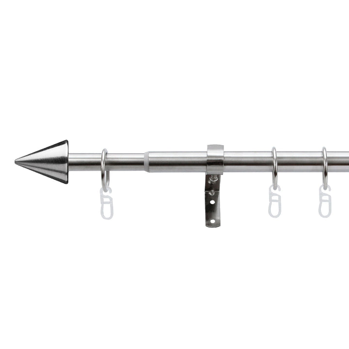 Bestlivings Stilgarnitur Set aus Edelstahl, ausziehbare Gardinenstange 120-230 cm, Palma 120 - 230 c
