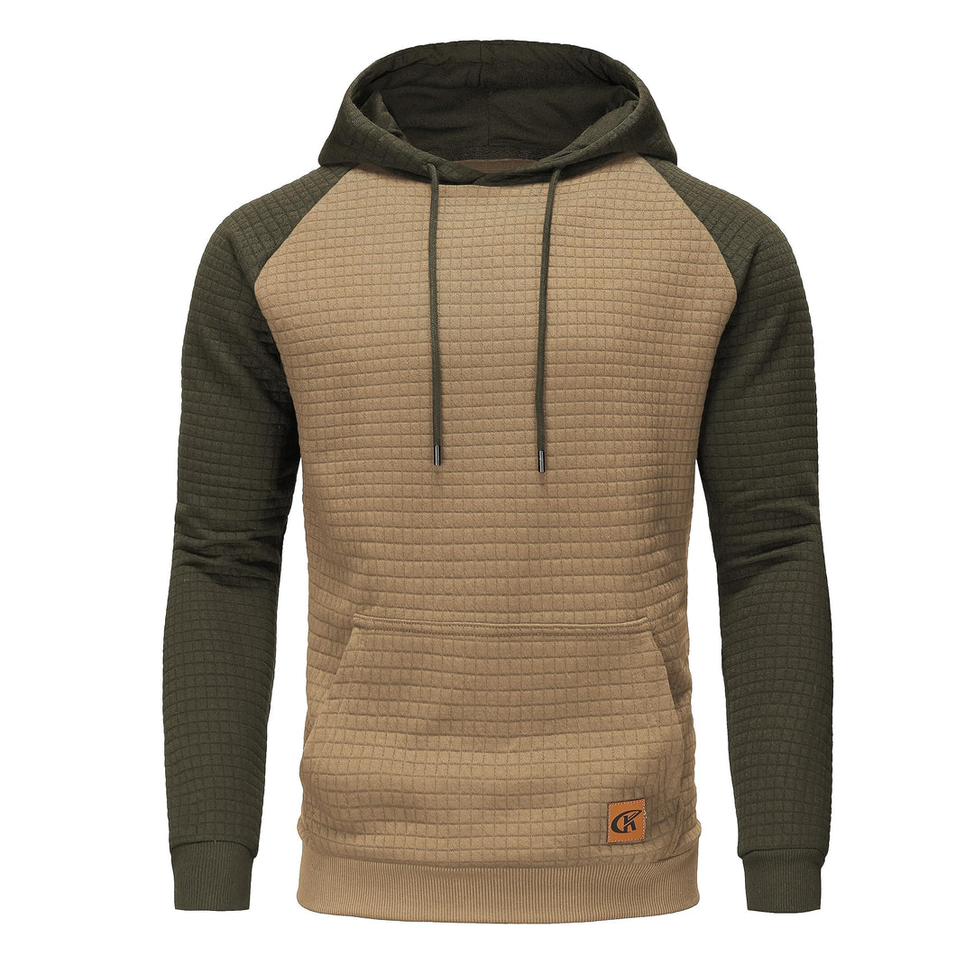 YuKaiChen Herren Kapuzenpullover Casual Langarm Karierten Kordelzug Jacquard Hooded Sweat mit Fleece