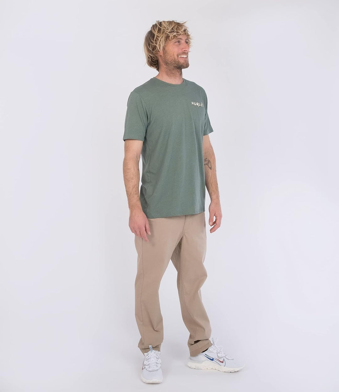 Hurley Herren Evd Pacific Retro Ss Tee T-Shirt XXL Gürteltier, XXL Gürteltier