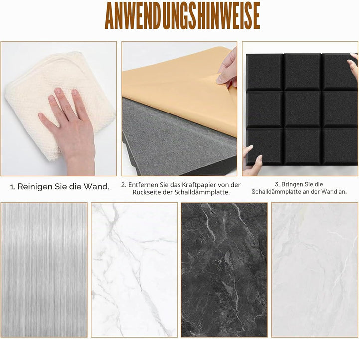 12 Stück Akustikschaumstoff, Akustikschaumstoff Platten Wand, 30 x 30 x 3 cm Schallabsorber, Schalls