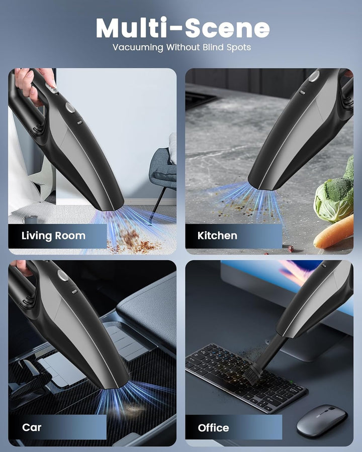Handstaubsauger Akku kabellos, Schnell aufladbarer Mini Staubsauger, Auto Staubsauger stark mit wasc