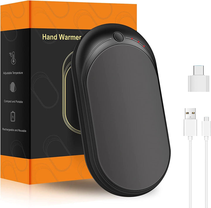 Handwärmer Elektrisch USB Wiederaufladbar Powerbank 5200mAh, Tragbar Taschenwärmer Wiederverwendbar