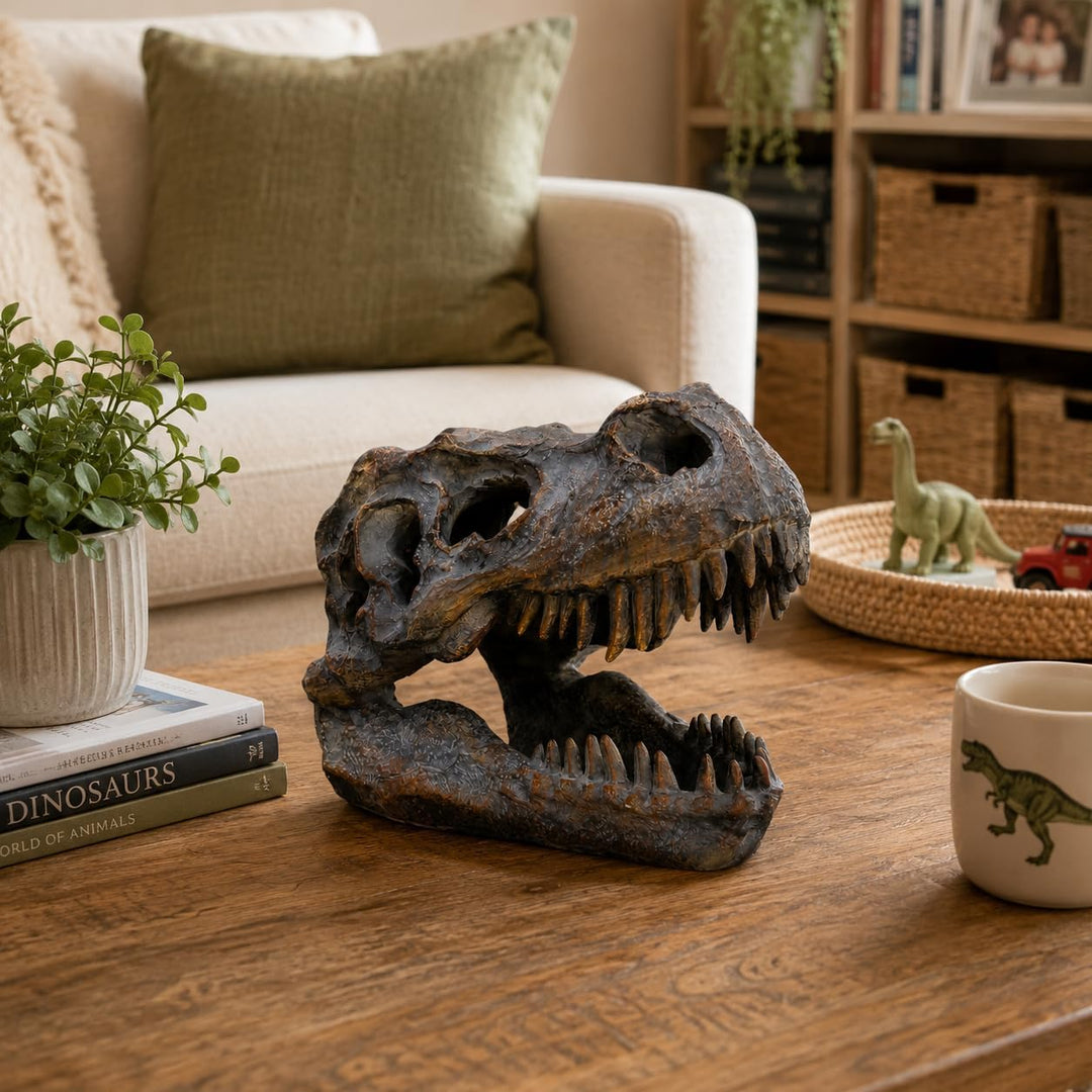 Nemesis Now Figur Tyrannosaurus Rex Totenkopf, freistehend, 18,5 cm, Grau