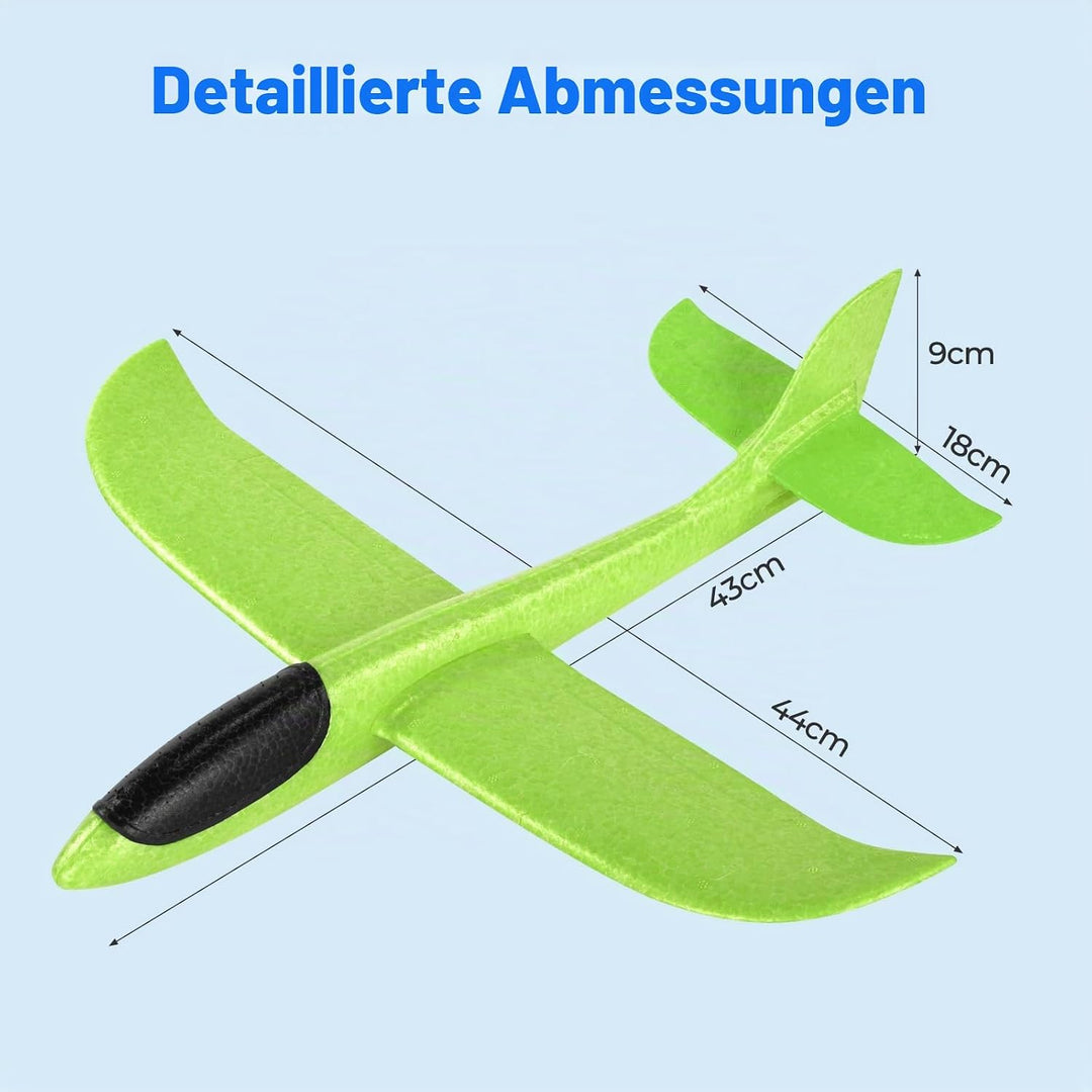 Hoiloie XXL 4 Stücke 44cm Styroporflieger Kinder,Flieger Styropor Flugzeug Styropor Kinder,Wurfgleit