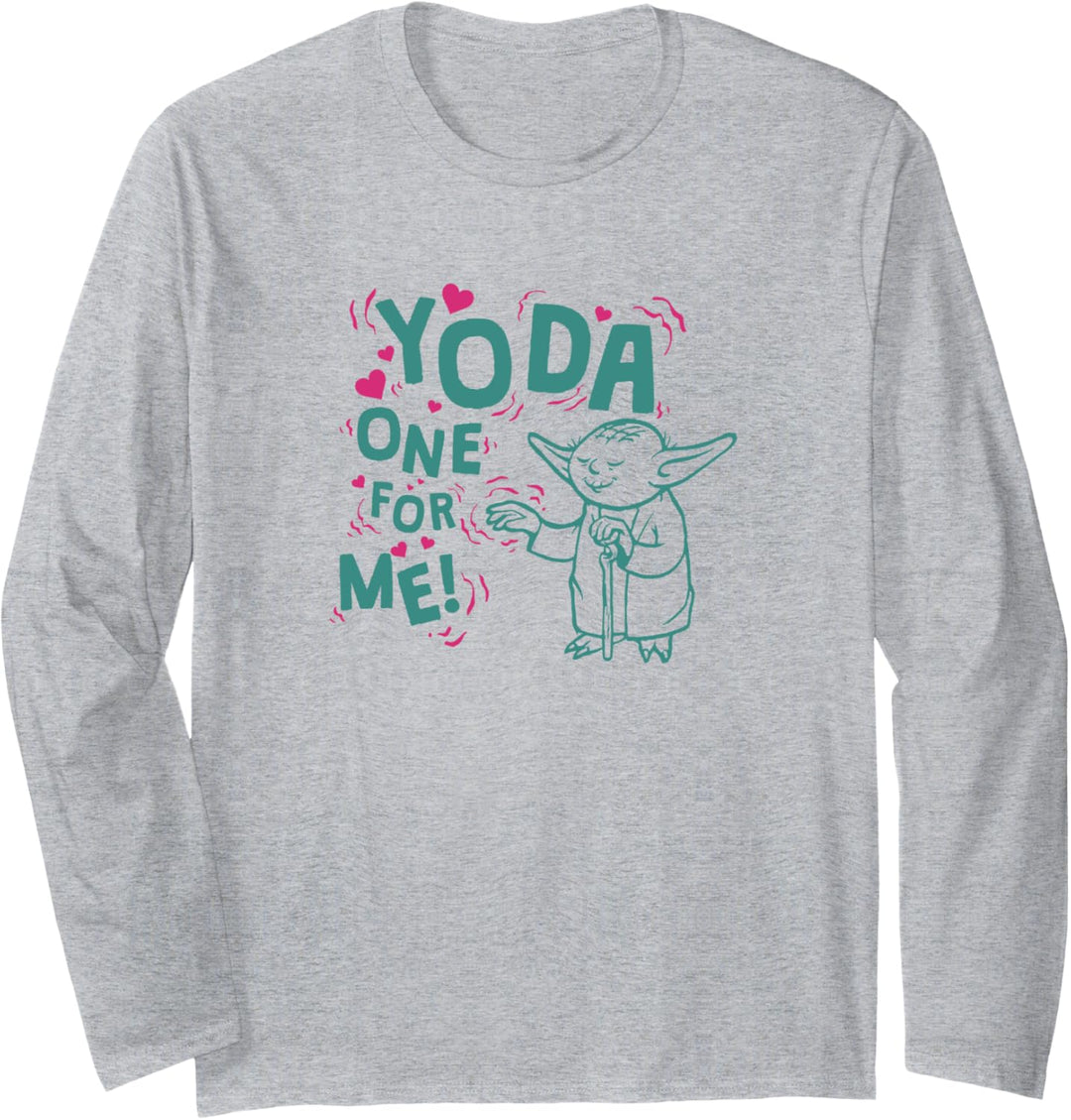 Star Wars Valentine's Day Yoda One For Me V6 Langarmshirt