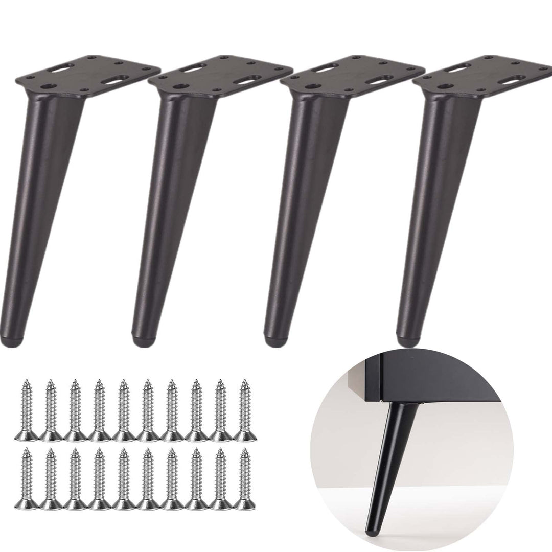 KMERCE 4 Stück Möbelfüsse Metall Schwarz, Schrankfüsse 18cm, Kommodenfüsse, Sofa füsse, Füsse für mö