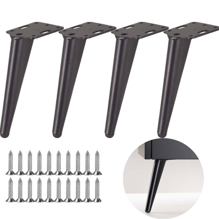 KMERCE 4 Stück Möbelfüsse Metall Schwarz, Schrankfüsse 18cm, Kommodenfüsse, Sofa füsse, Füsse für mö