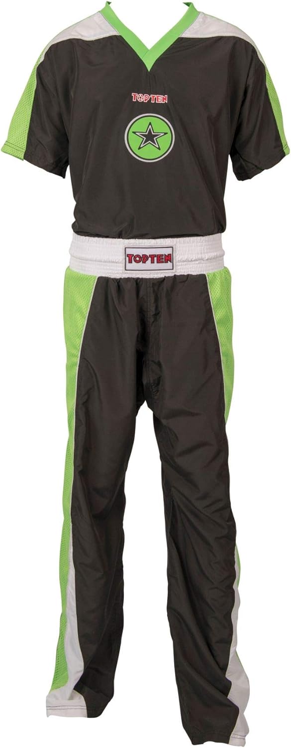 TOP TEN Kickboxuniform „Star“ Schwarz - Gruen 140, Schwarz - Gruen 140