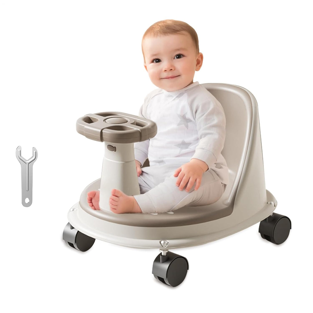 Baby Bade Sitz, Rutschfester Badewannensitz Für Babys, Mit Lenkrad Und Rädern, Baby Badesitz Ab 6 Mo