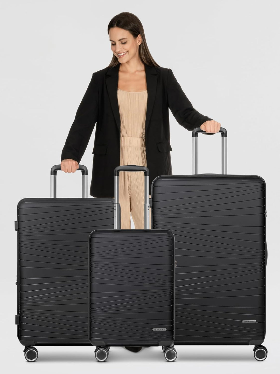 Franky Dallas 3.0 Hartschalen-Kofferset 3 teilig | Trolley-Set ausgestattet mit TSA-Schloss, 4 Rolle