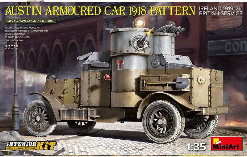 Mini Art 550039016 Miniart WWI 1:35 - Austin Armored Car (Irland 1919-21) Automobil Plastik Bausatz,